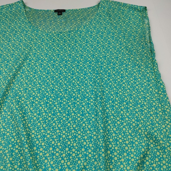 Ann Taylor Sleeveless Top Light Blue w/Green XL - Picture 4 of 5